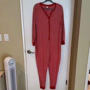 Old Navy Red and White Striped Onesie